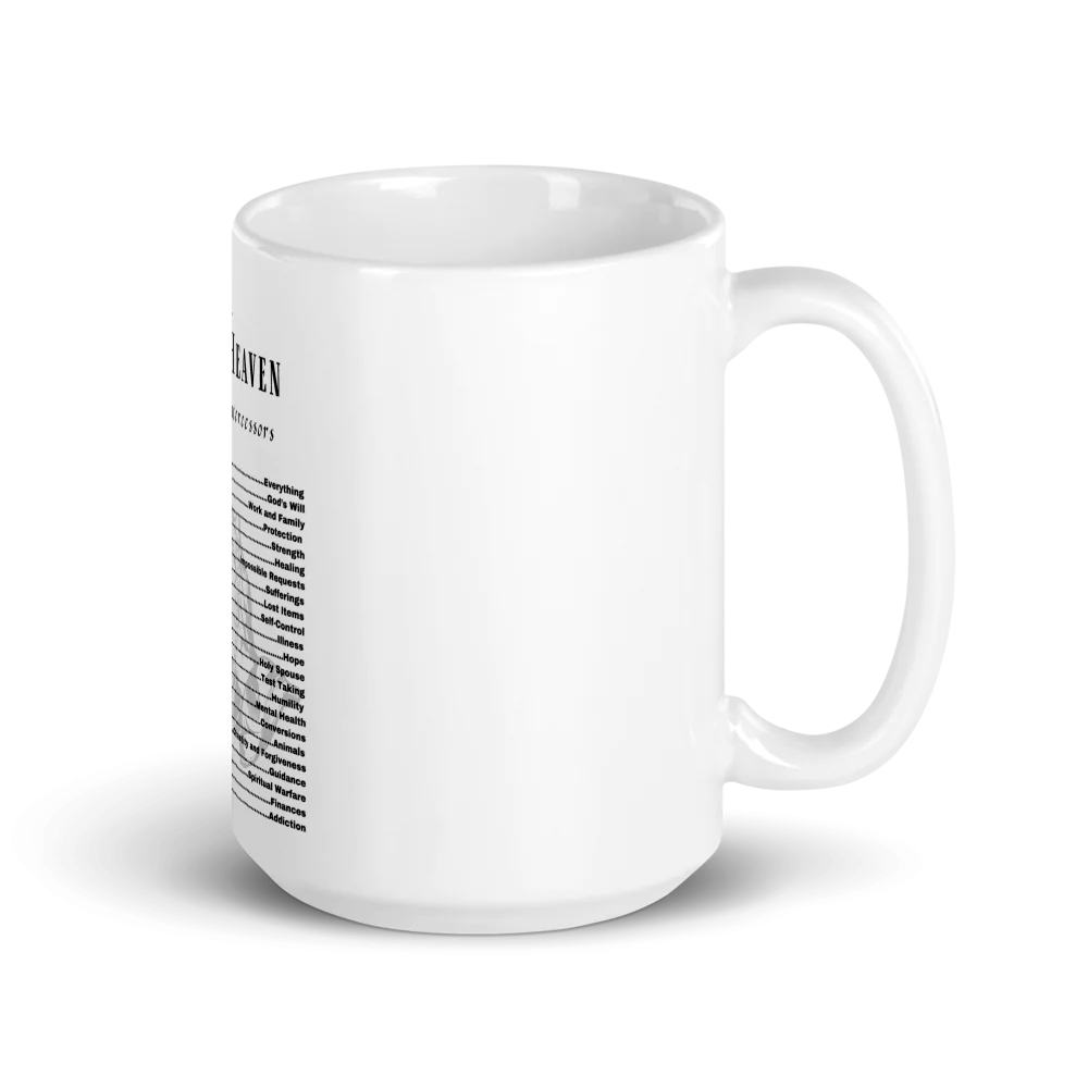Saint Emergency Hotline Mug – Catholic Patron Saints for Life’s Daily Needs